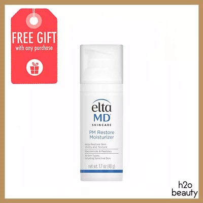 Elta MD PM Restore Therapy Facial Moisturizer 1.7oz/48g NEW IN BOX Exp 6/27