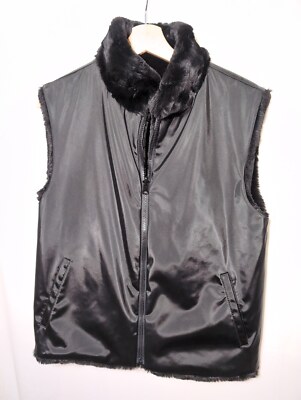 Giacca Galleria Faux Fur Reversible Women's Vest, size M, Black