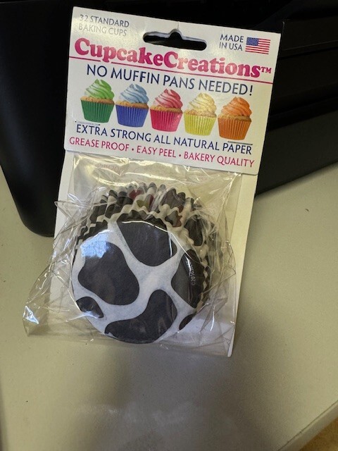 Cow Print Cupcake Baking Cups No Muffin Pan Needed Set of 32-image