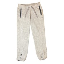 NIKE Pants Women’s Medium Heather Gray Knit Joggers Logo Athleisure Comfort