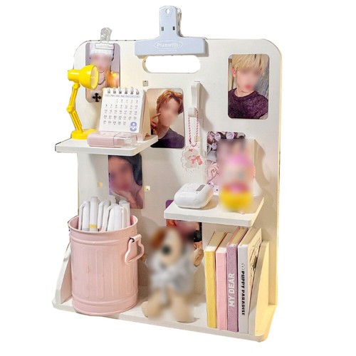 Partition Small Card Display Shelf With Hooks Stationery Organizer Rack Desk - Picture 15 of 15