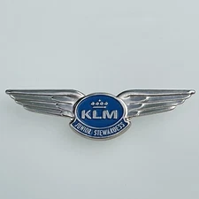 KLM Airline Junior Stewardess Wings Pressed Metal Aviation Collectible Vintage