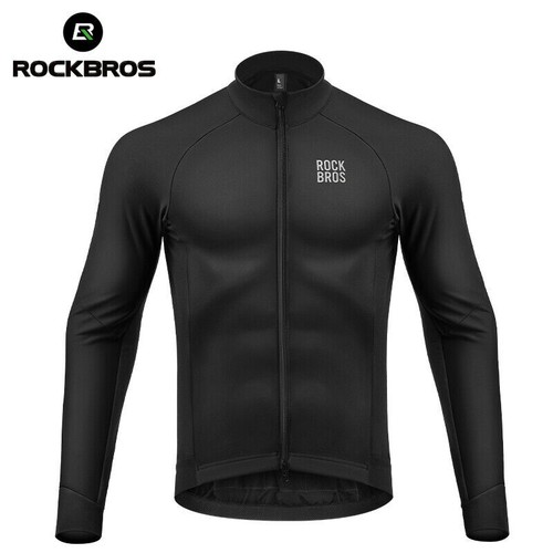 ROCKBROS Cycling Jersey Long Sleeve Winter Men Fleece Windproof Warm Bike Jacket - Picture 10 of 18
