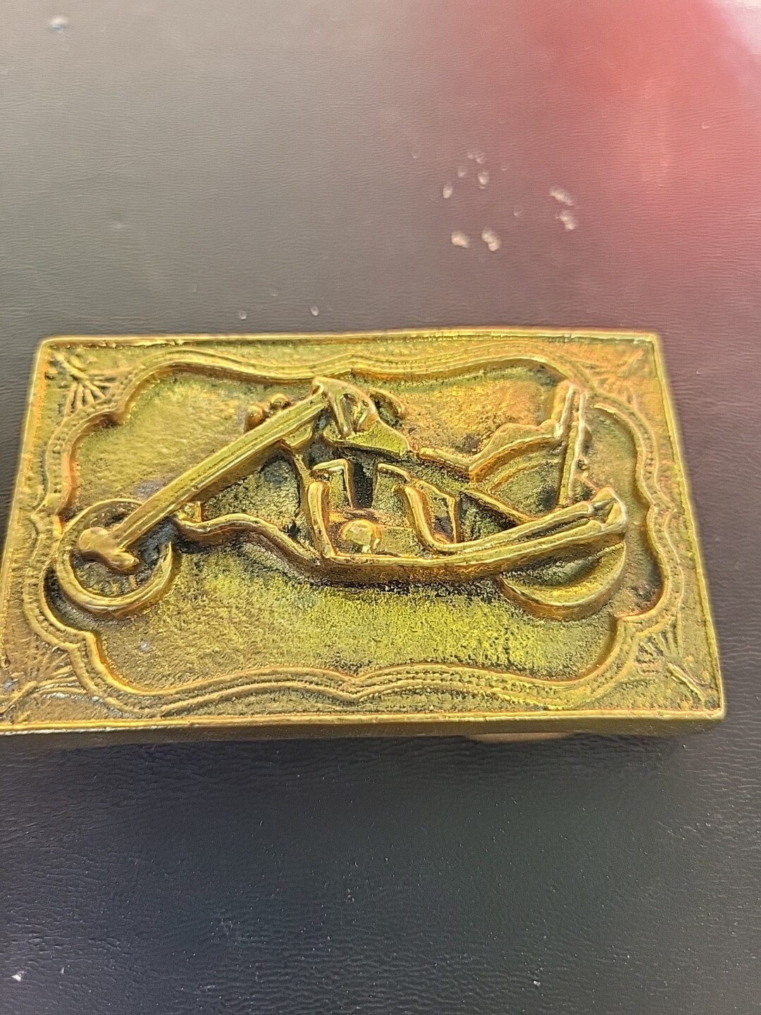 Solid Brass Biker Chopper Belt Buckle Vintage Gem