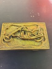 Solid Brass Biker Chopper Belt Buckle Vintage