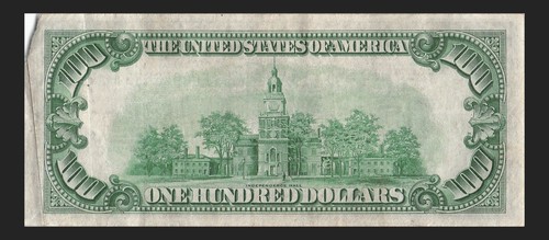 1934 Richmond One Hundred Dollar Bill E00948833A K3 Back Plate 86 - Picture 8 of 11