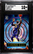 2019 LEBRON JAMES DONRUSS OPTIC T-MINUS 3, 2, 1 PURPLE PRIZM #9 SGC 10 GEM MINT