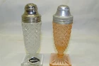 Hocking Miss America Pink and Crystal Shaker with Original Sticker Depression