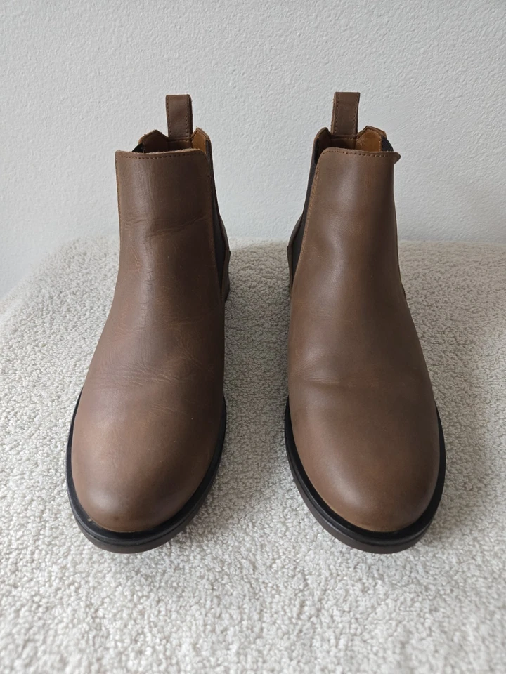 Bota Chelsea Clarks Memi Top Mujer Cuero Tostado Oscuro EE. UU. Talla 9 Foto 3 de 4