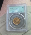 1893 $5 Liberty Head Half Eagle Gold Coin PCGS MS62 Cert #25240671
