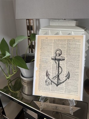 Anchor Dictionary Page Art Print Nautical Coastal Beach Wall Decor 8x10 New
