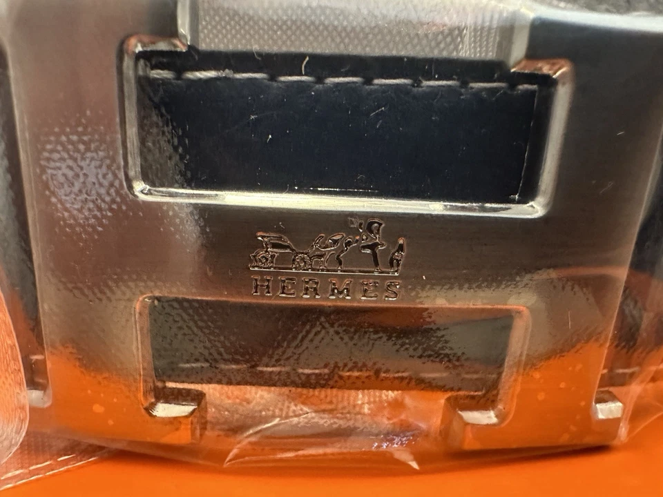 HERMÈS CINTURA UOMO 38MM REVERSIBLE LEATHER STRAP TOGO CALFSKIN - 115 Cm - NUOVA - Imagen 3 de 4