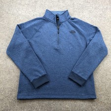 The North Face Sweater Mens Medium Blue 1/4 Zip Fleece Mock Neck Sweatshirt