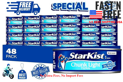 StarKist Chunk Light Tuna in Water 5 oz 48 Pack Canned Tuna Fish Wild Caught fas