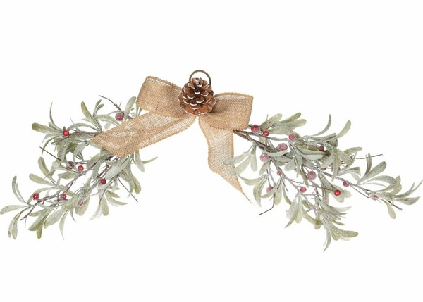 Weihnachtszweig Rote Beeren Kunststoff Jute GrüN Braun Rot 45Cm Weihnachten-image