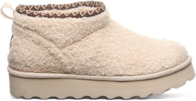 BEARPAW Women's Snuggle Daphne Deco Ankle Boot Size 6 Cream Winter