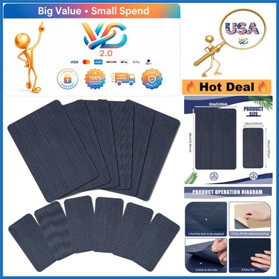12 Pcs Pool Patch Repair Kit 4x8, 12x8 Inch Mesh Patches for Swimming Pool Navy