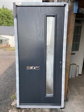 1002-2095 NEW ANTHRACITE GREY MODERN FRONT DOOR IN A MATCHING UPVC FRAME
