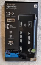 NEW GE Ultra Pro Surge Protector Charging 10 Outlets  2 USB Ports 4 Ft Cord