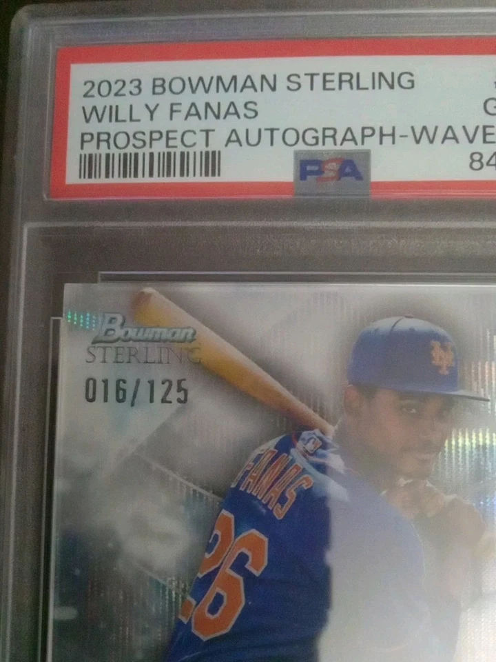 2023 Bowman Sterling Willy Fanas Prospect Wave Autograph 16/125 PSA 10 - Image 3 of 3