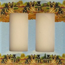 German Shepherd Double Rocker light switch plate, made in USA