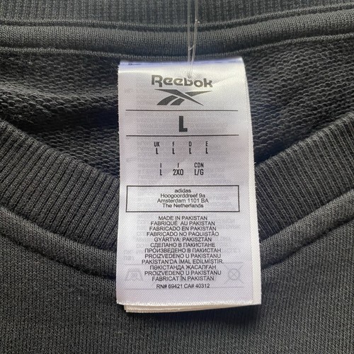 Reebok Mens Pullover Sweatshirt Size Large Black Logo Spell Out NWOT - Picture 7 of 19