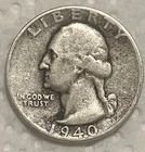 1940-D Washington Quarter .... 90% Silver... Tough date...Nice Condition