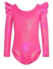 Girls Leotards for Gymnastics Size 3-4t One Piece Bodysuit Rainbow Hot Pink R...