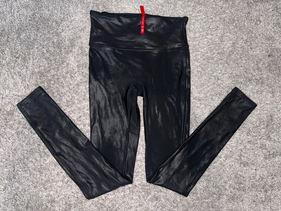 Spanx Legging Womens Small Petite Black Faux Leather Leggings - Image 3 of 4