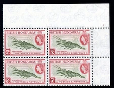 British Honduras 1961 QEII 5c deep olive green & scarlet (p14) MNH. SG 183ab.