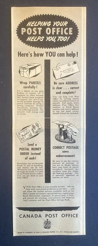 FREE SHIPPING 🔥 1951 Canada, post office, ad mail, mailman letters, parcels