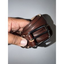 Belts .com Mens Size 42 Brown Made In USA Silver Buckle NWOT
