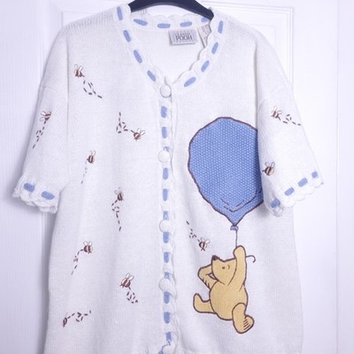 90er Vintage Disney Strickjacke Winnie Puuh skurril Oma Neuheit