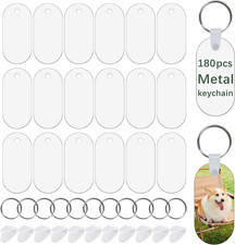 Metal Sublimation Keychain Blanks Bulk Double Sided Oval 180 Pieces Craft