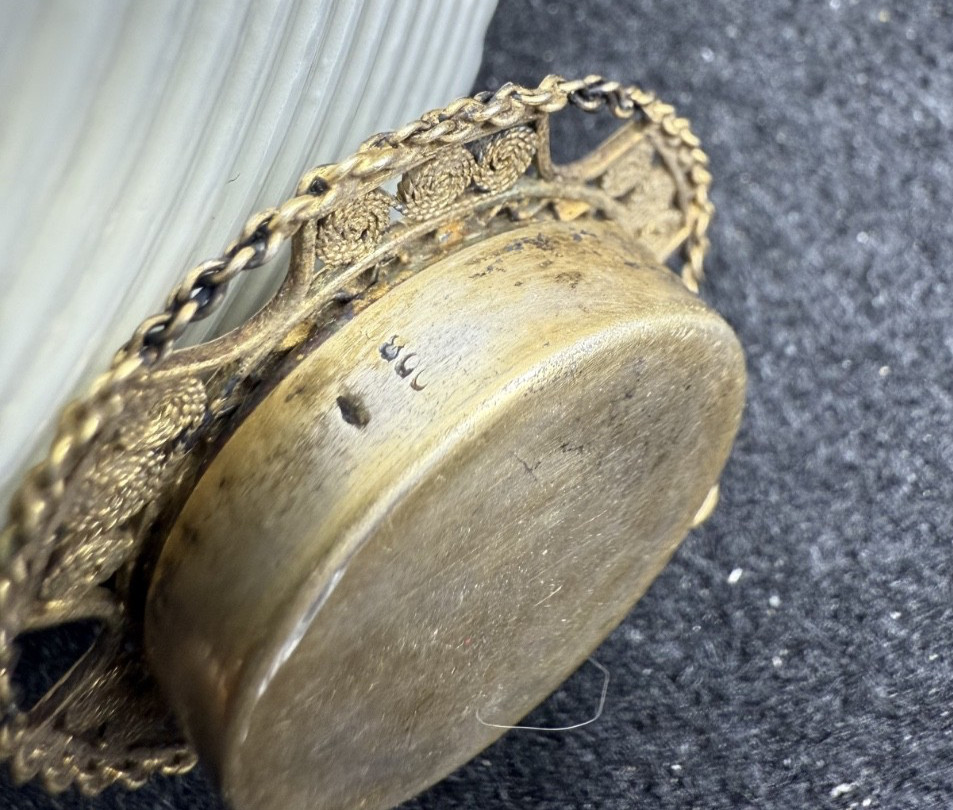 ANTIQUE VICTORIAN 800 SOLID SILVER COMPASS FOB / … - image 2