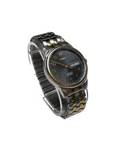 Timex Indiglo Day Date Watch Two Tone Expansion Band WR 30M Stainless Steel