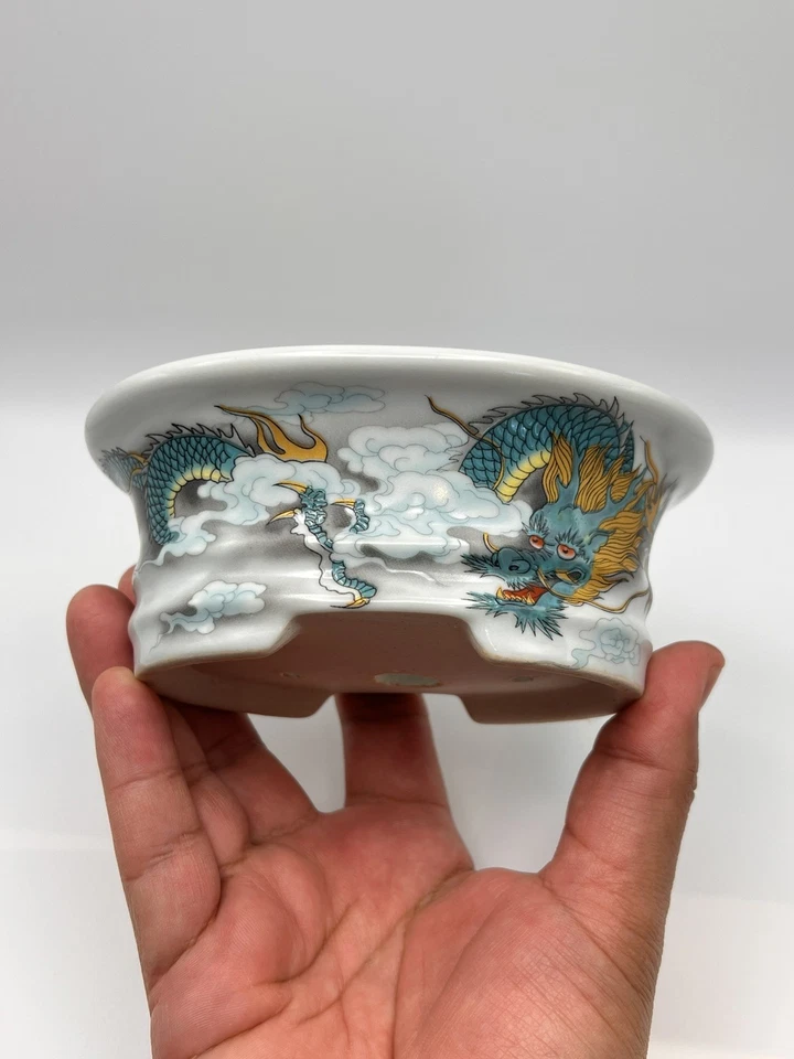 Maceta bonsái china esmaltada diseño dragón Yixing Foto 3 de 4