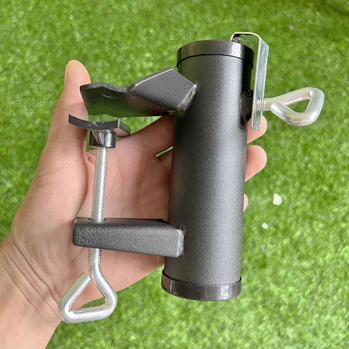 2 Supporti Per Ombrellone In Metallo Zincato – Picchetti Da Terreno Con Maniglia – Adatti Per Aste Fino A 36 Mm – Per Ombrelloni, Bandiere, Stendibiancheria