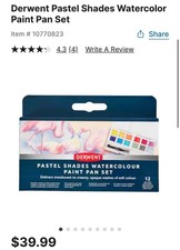 Derwent Pastel Shades Watercolor Paint Pan Set 12pc
