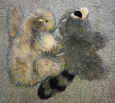 Hand Puppets Lot of 2 Squirrel Baby Raccoon