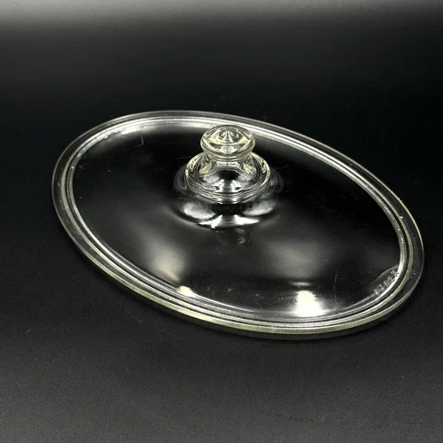 Vintage Pyrex A-T 633-C  Clear Glass Oval Lid