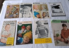 6 VINTAGE BABY/ CHILDRENS KNITTING PATTERNS + 2 BOOKLETS - LOTS TO KNIT VINTAGE
