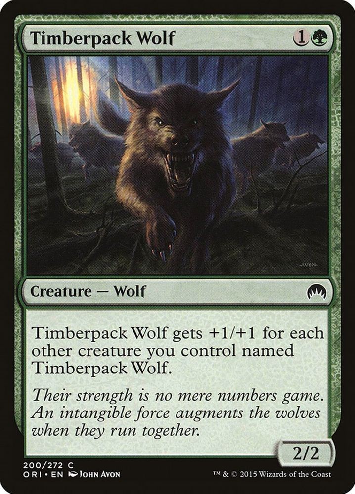2015 Magic: The Gathering: ORI - Timberpack Wolf (#200, C, Lightly Played)
