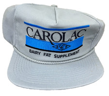 Vintage Carolac Trucker Hat Cap Snapback Made In USA Rope 80s 90s Farm Dairy E24