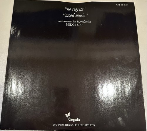 AUTOGRAPHED MIDGE URE NO REGRETS SINGLE 1982 UK CHS 12 2618 - Picture 2 of 9