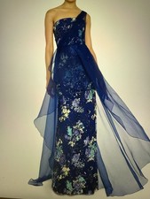 Amazing Blue Sequence Gown. Wore Once FRLM Size 8 Excellent Condition No Flaws