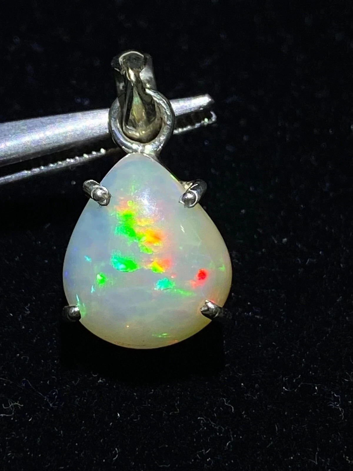Natural Ethiopian Welo Opal Sterling Silver Pendant Necklace Gemstone 15 ct