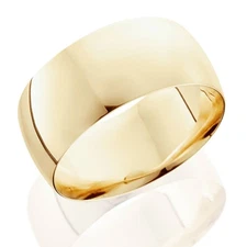 10mm Dome High Polished Wedding Band 14K Yellow Gold