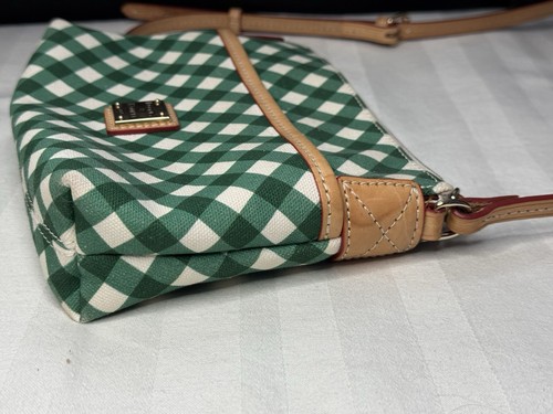 DOONEY & BOURKE Green White Checkered Pattern Crossbody Handbag - Picture 7 of 16