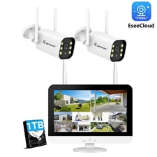 5MP Wireless Security Camera System Outdoor with Monitor for Home 10CH NVR HDD